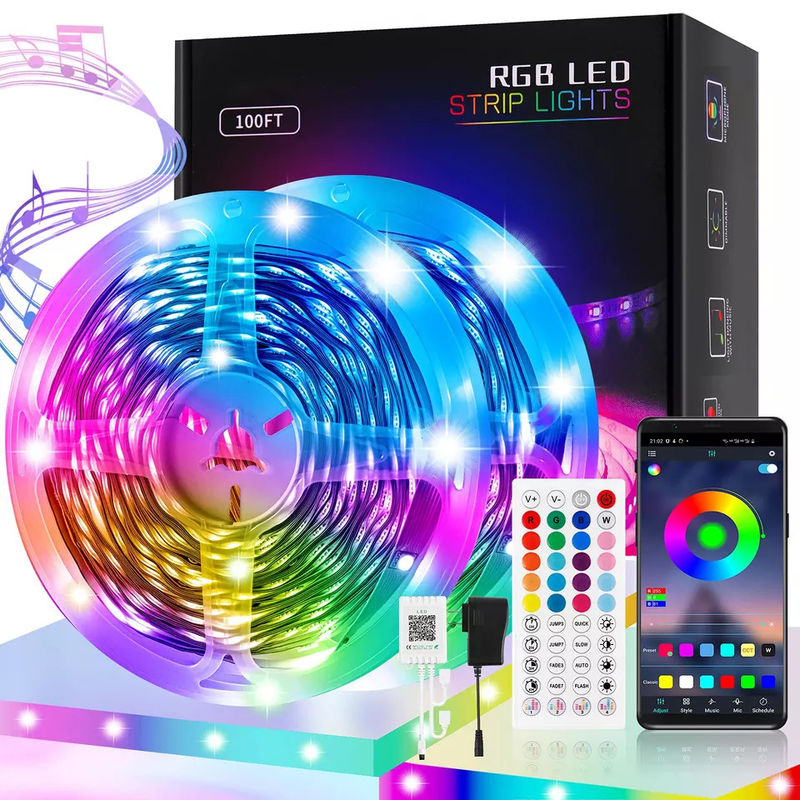 24/44 Keys WIFI Light Strip Kits 1m 20m 5050RGB Colorful Bluetooth Smart APP Control Ip65 LED Flexible Light
