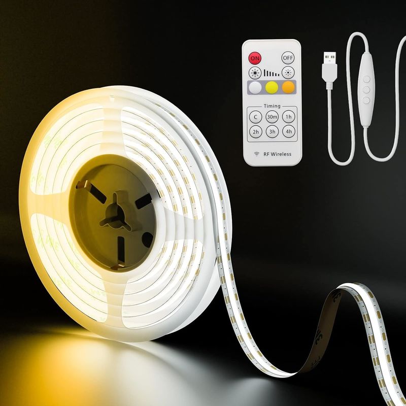 COB LED Streifenlicht CCT Stimmbare 560LEDs CRI90 2m Dimmbare 2700K-6500K 24V LED-Bandlampen für Schlafzimmer unter dem Schrank