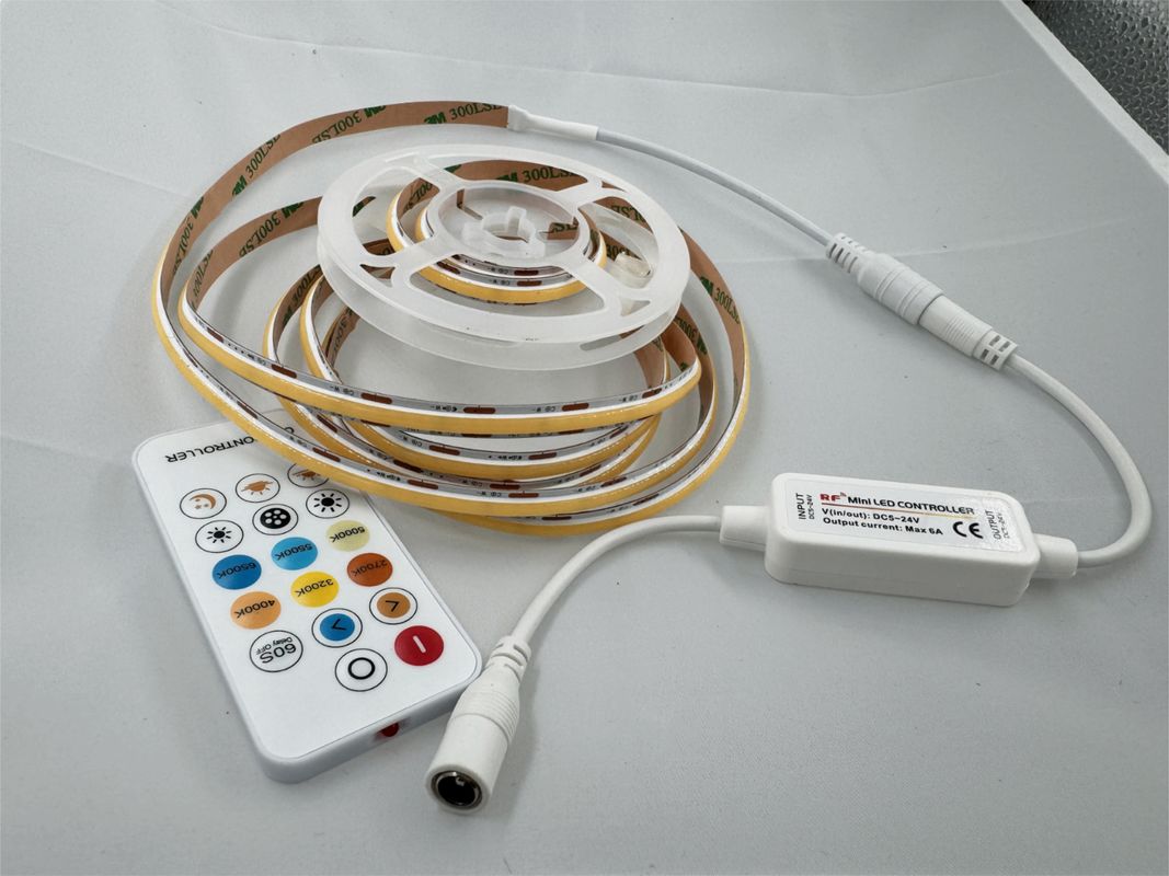 10mm Breite 90 CRI 2700K+6500K CCT Flexible COB Strip 560LEDs Sicherer Gebrauch und einfache Installation