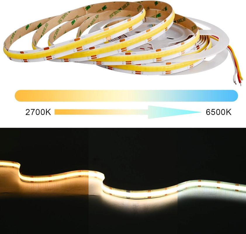 560LEDs COB LED Streifen 90 CRI CCT Flexible COB 3M mit Adapter und Mini-HF-Controller