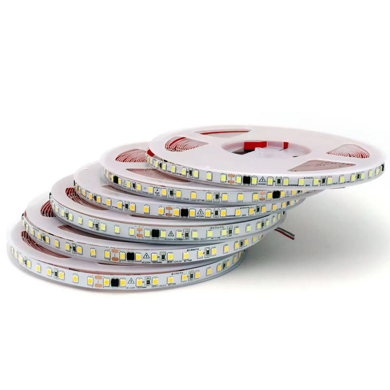 IP20 2835 220v LED-Lichtstreifen Hochspannung 8MM 120led/M 240led/M Hohe Helligkeit 2835 Selbstklebstoff In Europa