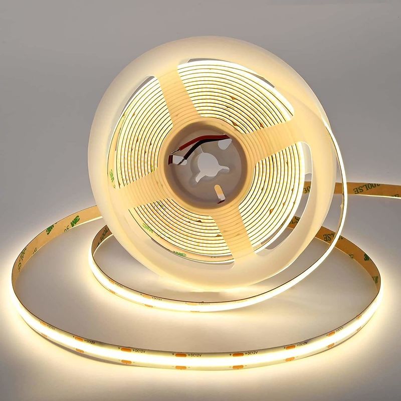 Heiß verkaufte 480LEDs 12W/M Dimmbar IP20 90Ra COB LED-Streifen 12V/24V Eingangsspannung
