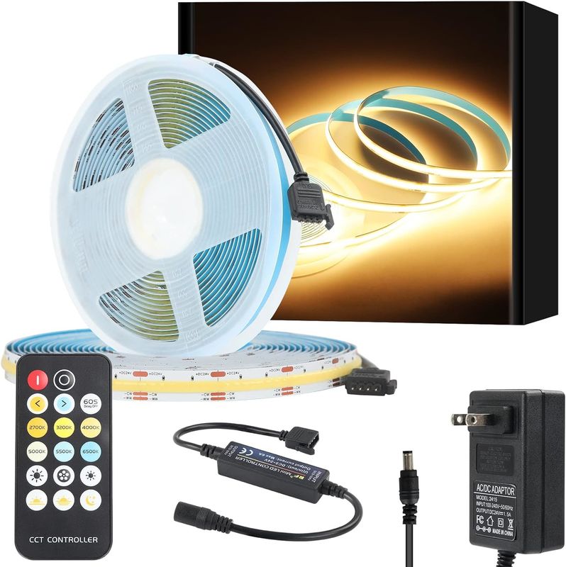 COB LED Streifenleuchten CCT (2700K-6500K Stimmbar) 2M 560LEDs/m CRI90 Led Tape Light Kit mit Boxpackung Led Streifen für Zuhause
