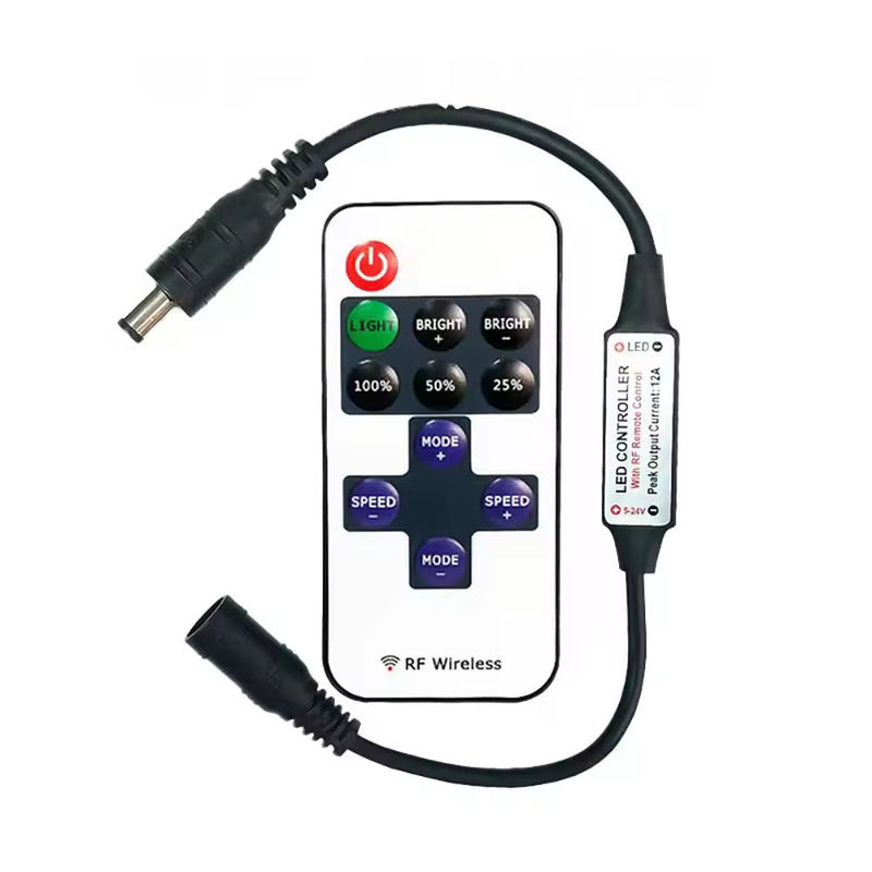 Bestseller Mini LED-Controller 11 Schlüssel 5V 12V 24V Einfarb-Controller RF drahtlos Touch Fernbedienung Helligkeit LED-Dimmer