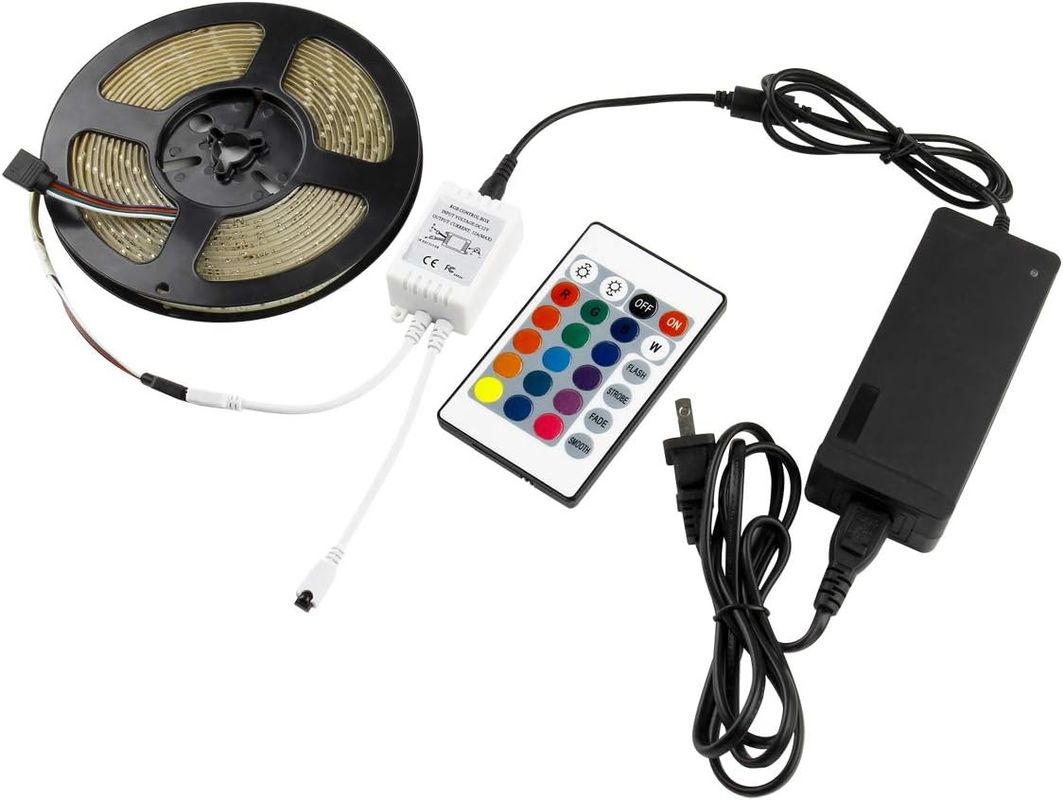 120 Grad Lichtwinkel RGB LED Streifen 5M SMD5050 24 Tasten IR-Controller Dimmbar Streifen