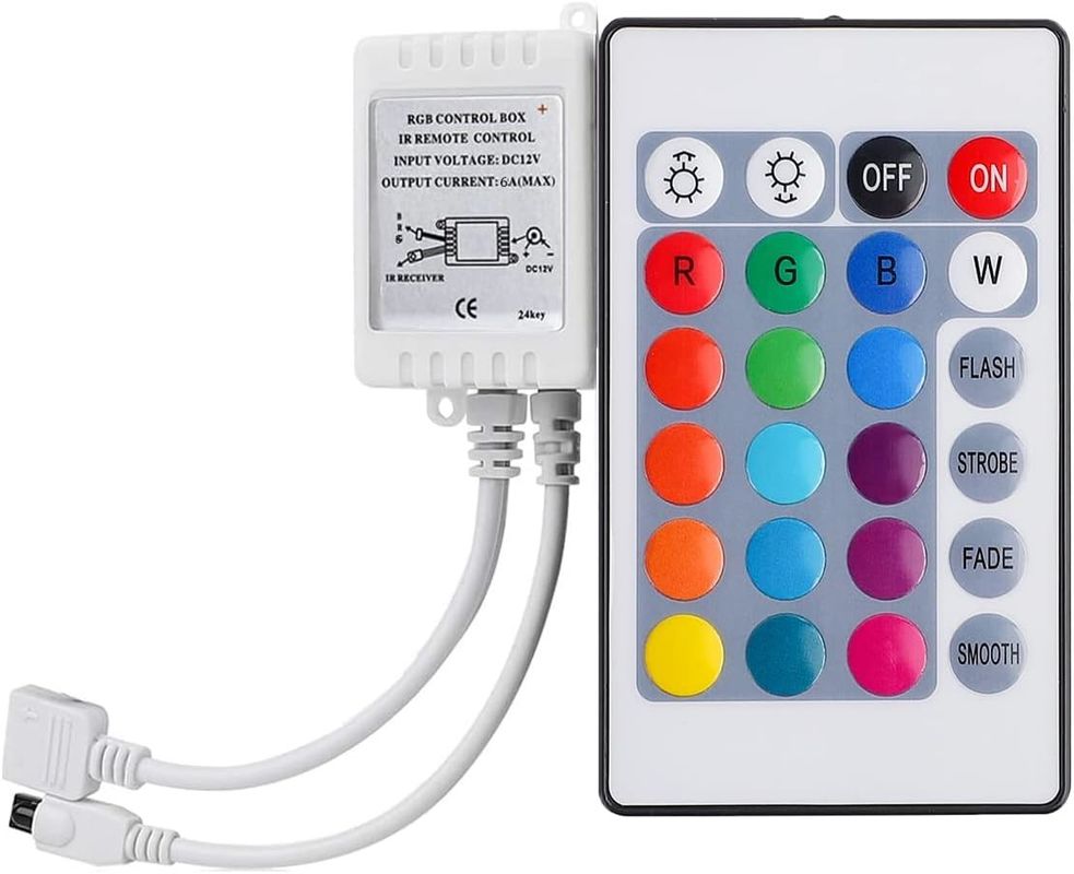 120 Grad Lichtwinkel RGB LED Streifen 5M SMD5050 24 Tasten IR-Controller Dimmbar Streifen