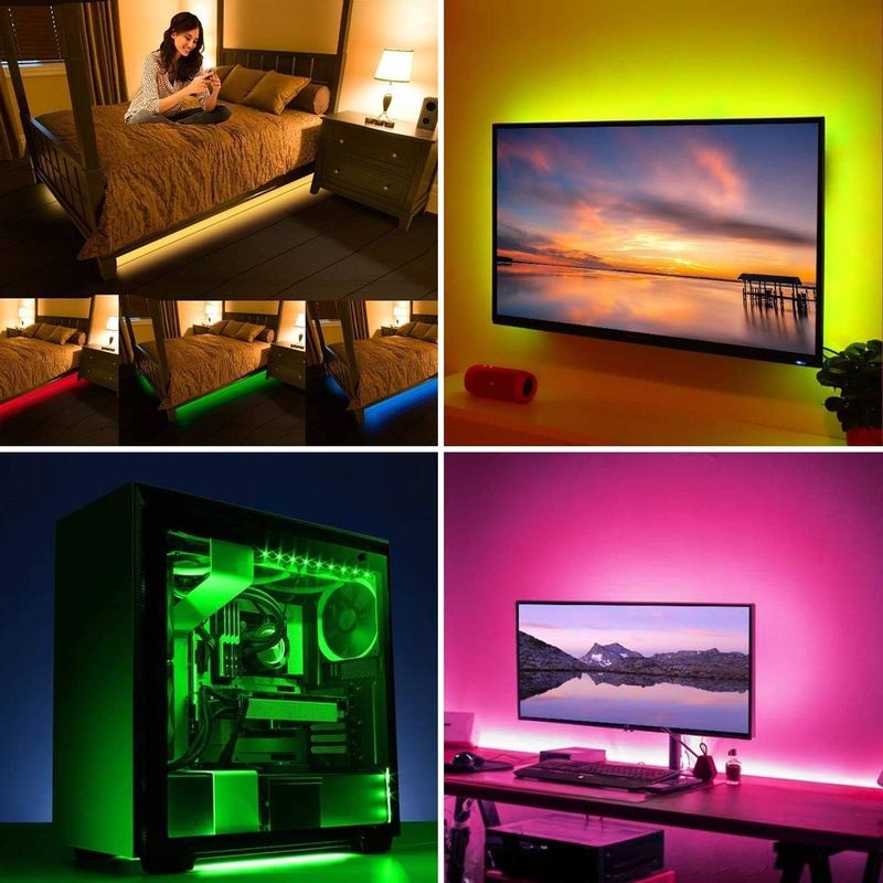 120 Grad Lichtwinkel RGB LED Streifen 5M SMD5050 24 Tasten IR-Controller Dimmbar Streifen