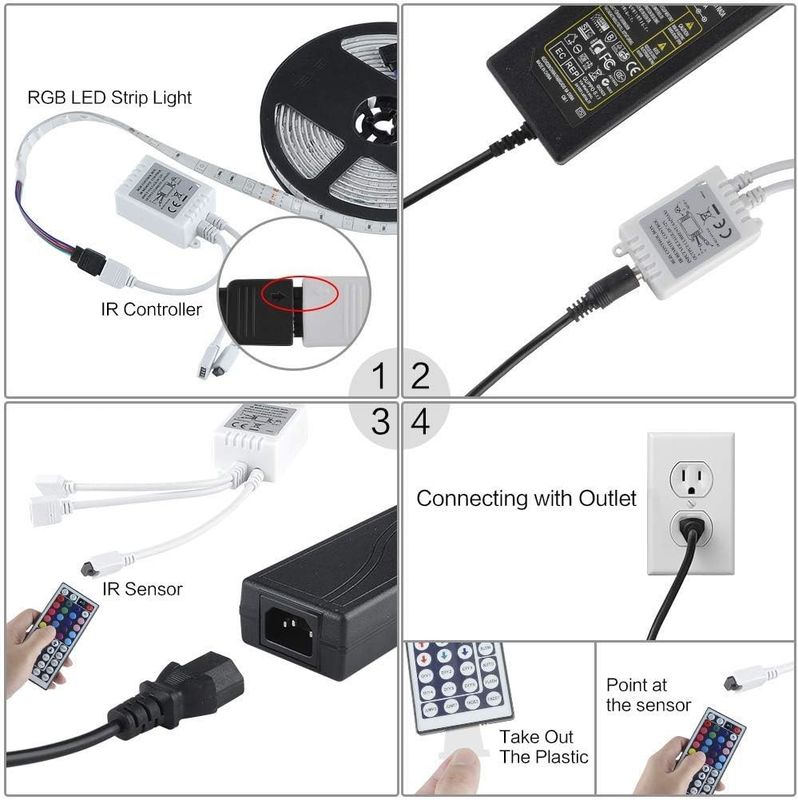 5M Fernbedienung RGB SMD5050 LED Streifenlicht Farbwechsler DC12V
