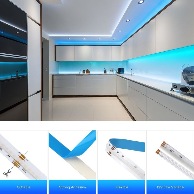 Dimmbarer 19W RGBW COB LED-Streifen mit 784 LEDs/m IP20-Bewertung und DMX512/RF/Bluetooth/WiFi-Steuerung