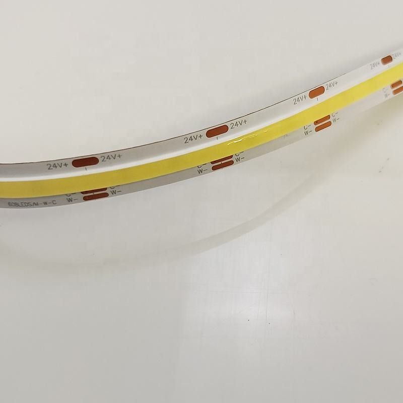 Flexible CCT COB Dimmable LED Strip 560Led/m 90 CRI DC24V CE/RoHS zertifiziert
