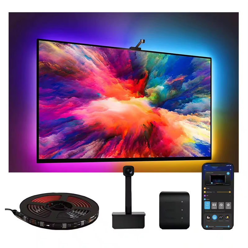 65-75 Zoll Alexa Google Home Ambient Smart App Wifi Immersion TV Hintergrundleuchten mit Kamera RGBIC