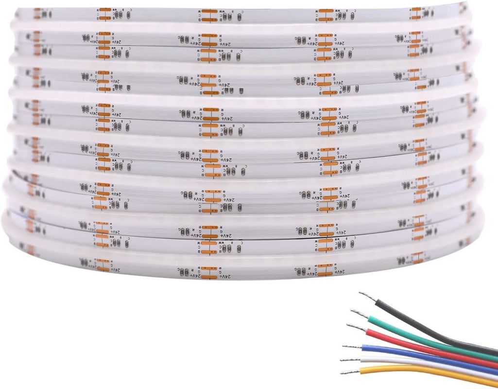Flexible 21W/M Dimmbare COB LED-Bandleuchten RGBCCT 5M Roll 35,71mm Schnitt