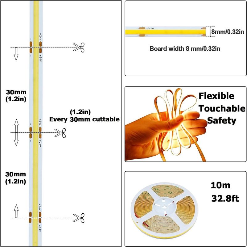 Innen-Außen Dekoration COB LED-Streifenlicht Hoch CRI 280 320/480 Fernbedienung