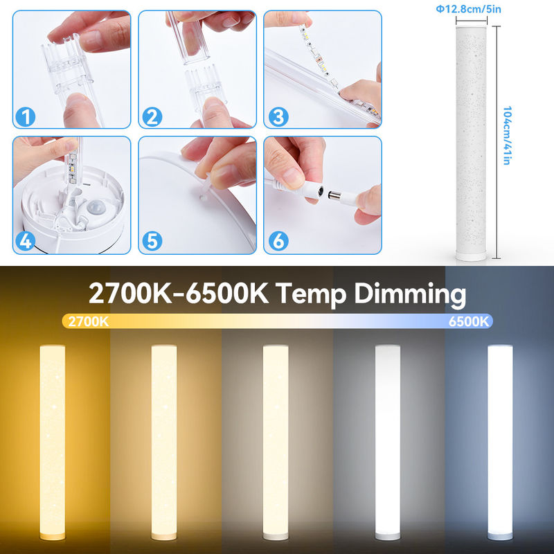 Farbenfrohe RGB Fernbedienung LED-Bodenlampe für Schlafzimmer Dekorationsumgebungslicht 1,5 m