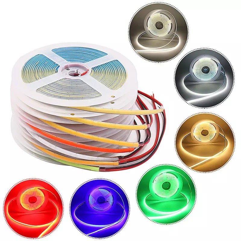 8mm Led Cob Strip 24v Lichtstreifen USB TV Hintergrundbeleuchtung Flex 12v Ultra Dünn Kleines Cob Led Strip Licht