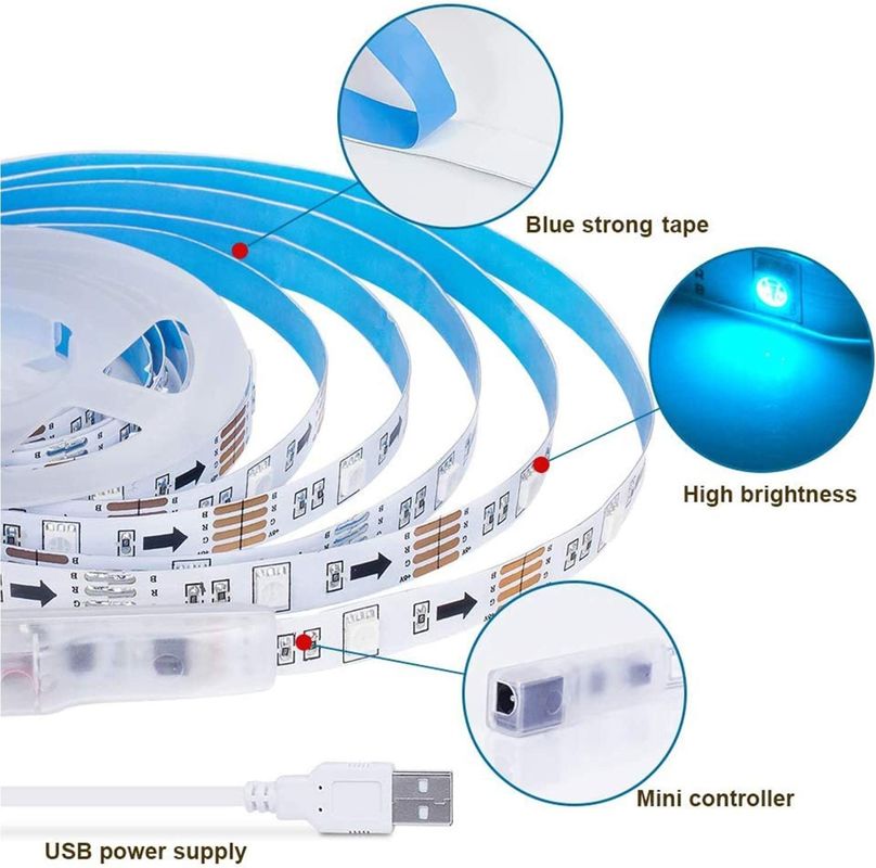Smart LED Strip für Dekoration 12V 5V USB Steuerung Musik Synchronisierung und RGB Farbtemperatur