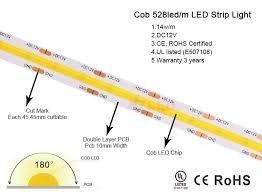 120-Grad-Strahlwinkel COB 320-LED 24V 8mm 10mm LED-Streifenlicht für Gartendekoration