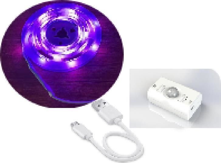 SMD2835 LED-Streifenlicht mit Bewegungssensor 1m Länge USB Wiederaufladbar Tag- und Nachtmodus