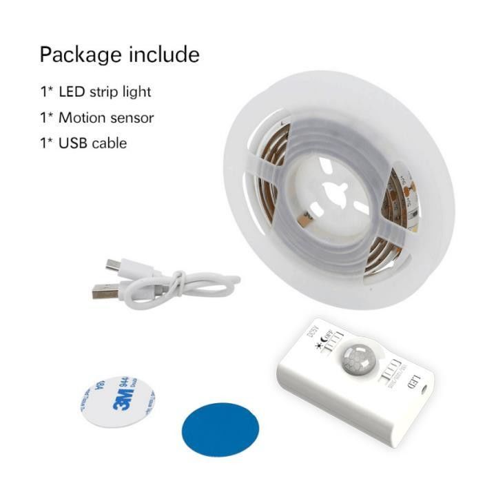 SMD2835 LED-Streifenlicht mit Bewegungssensor 1m Länge USB Wiederaufladbar Tag- und Nachtmodus