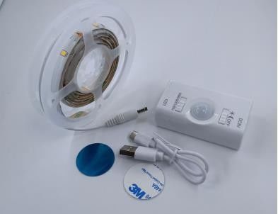 SMD2835 LED-Streifenlicht mit Bewegungssensor 1m Länge USB Wiederaufladbar Tag- und Nachtmodus