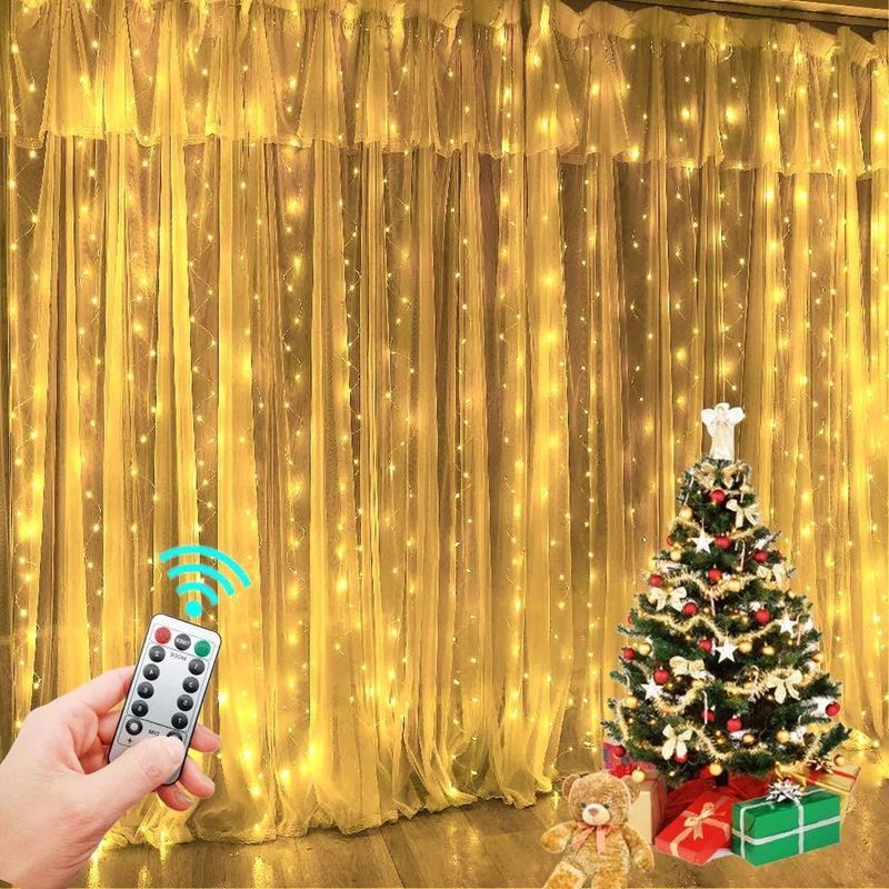 3500K warmes weißes LED Vorhanglicht für Schlafzimmerdekorationen 3x2.4m 240d USB-Strommodus