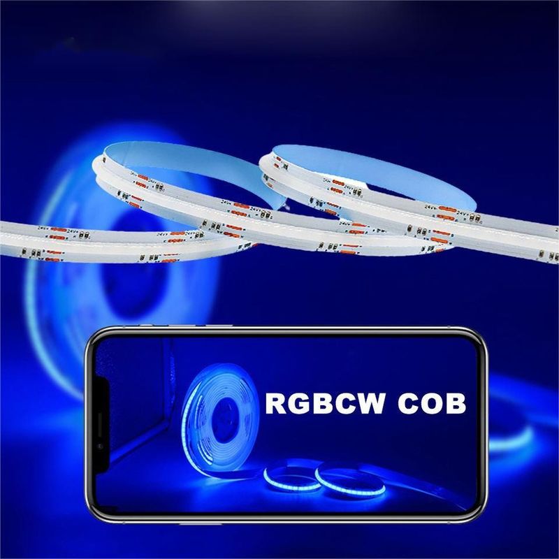 LED-Band 5m/Lot Smd 320 384 840Leds/m Wasserdichtes flexibles Cob Led-Band Dc 24v Ra90 RGBCCT 3000k 4000k 6000k