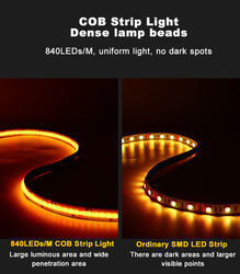 LED-Band 5m/Lot Smd 320 384 840Leds/m Wasserdichtes flexibles Cob Led-Band Dc 24v Ra90 RGBCCT 3000k 4000k 6000k