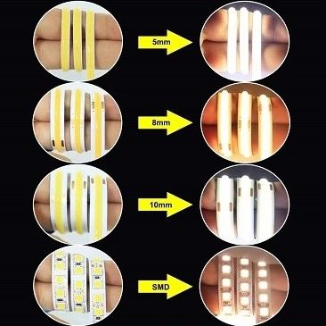 12v 24v 480 led Ce Rohs 3 Flexible Light Cob Led Strip mit Dimmer und Support Dimming