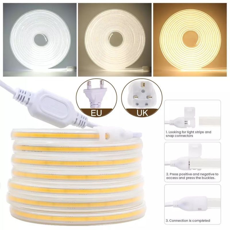 280LEDs / Meter 12v 24v 220v Rgbw Cob Lichtstreifen Cob Led Streifen Länge 50 Metern / Rolle