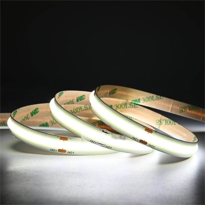 10m/Rolle Doppelleitungen 600Leds 12v 24v Ra80 12mm Flexible COB Led Flexible Streifenlicht