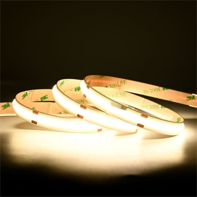 10m/Rolle Doppelleitungen 600Leds 12v 24v Ra80 12mm Flexible COB Led Flexible Streifenlicht