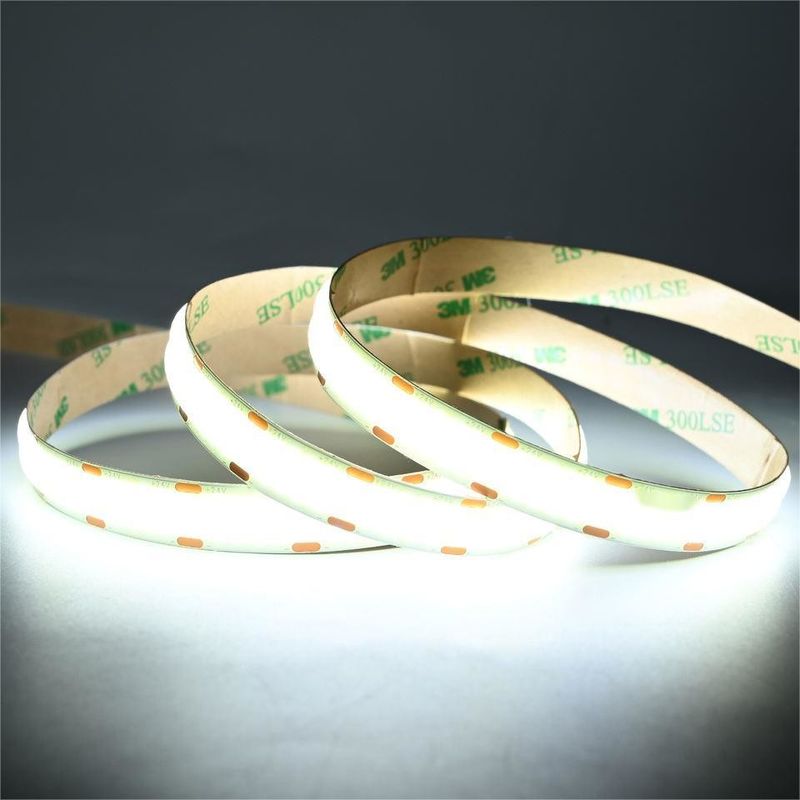 10m/Rolle Doppelleitungen 600Leds 12v 24v Ra80 12mm Flexible COB Led Flexible Streifenlicht