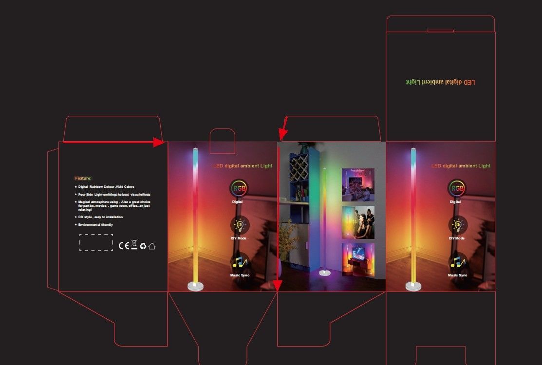 2024 Moderne Zylinder Rgb Farbenfrohe LED Umgebungslicht App Smart Atmosphere Fußbodenlampe