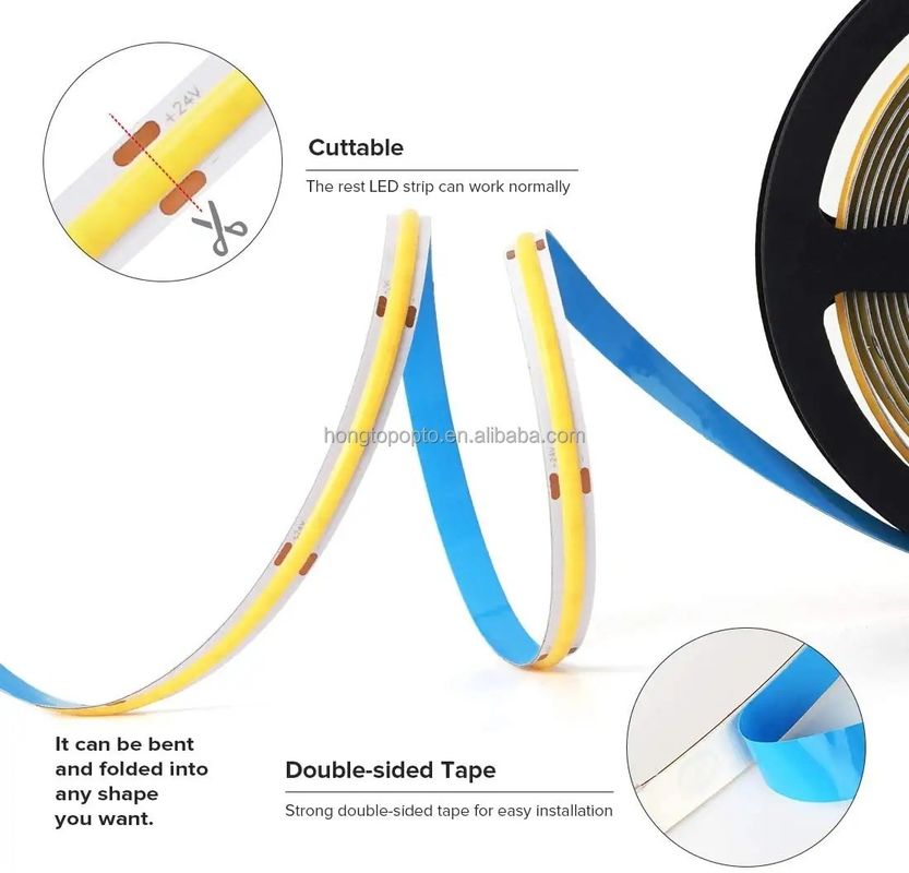 CE RoHS zugelassener Flexibler weißer COB-LED-Band mit 3000K Farbtemperatur