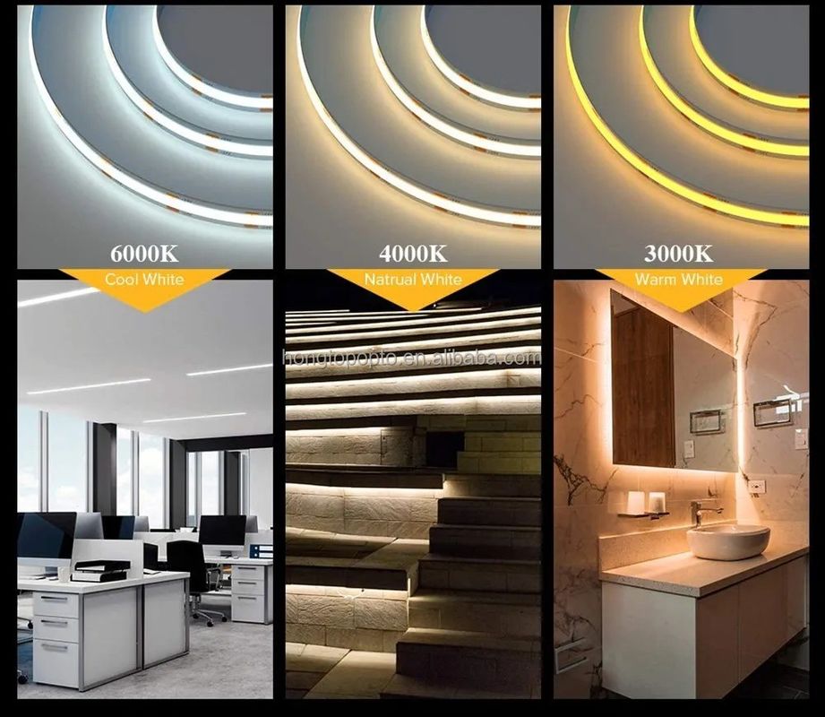 CE RoHS zugelassener Flexibler weißer COB-LED-Band mit 3000K Farbtemperatur