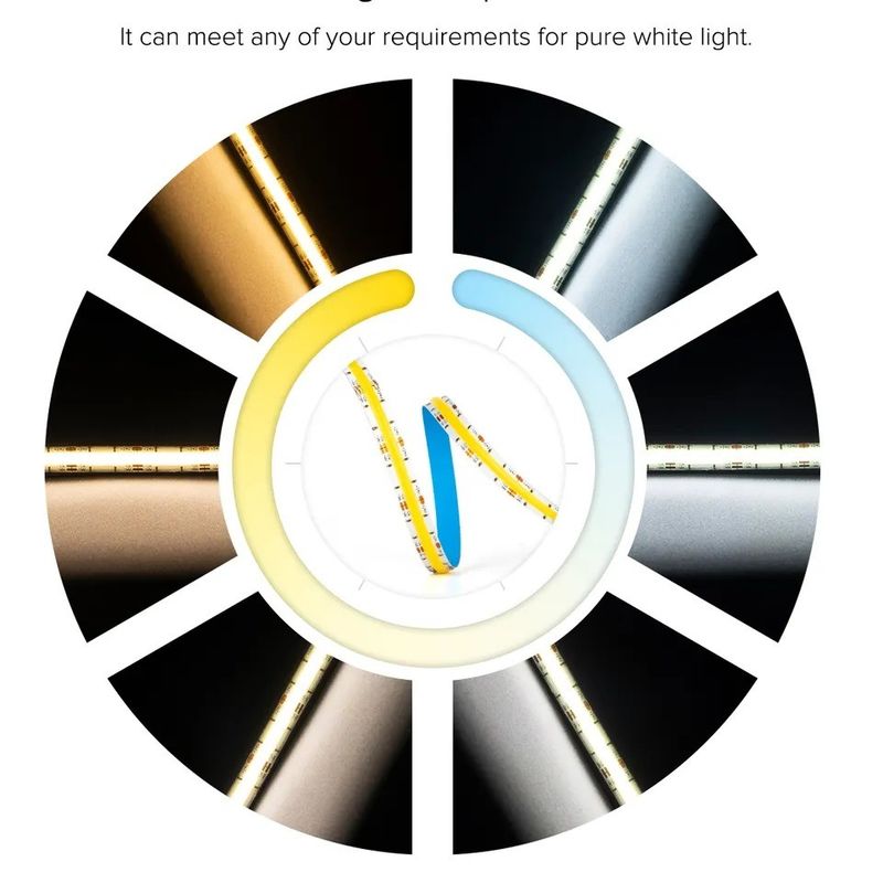 Dimmbarer COB Led Strip 12V 24V W WW 2700K 6000K für Schrankenlicht 5M 16,4ft lang