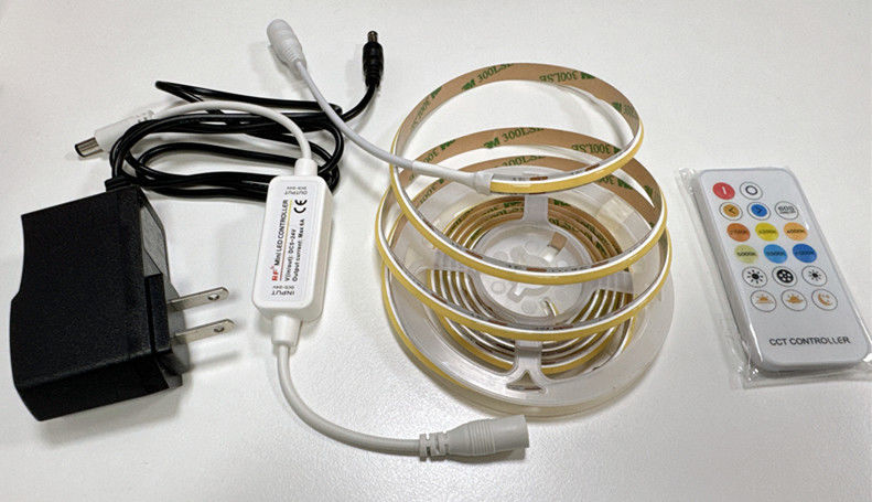 Gleichspannung 24V Landschaft 2m 560 LEDs COB Dimmbare LED Strip Kit mit Steuerung und Adapter