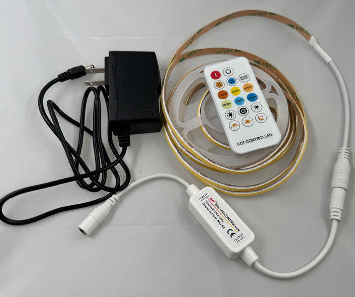 Gleichspannung 24V Landschaft 2m 560 LEDs COB Dimmbare LED Strip Kit mit Steuerung und Adapter