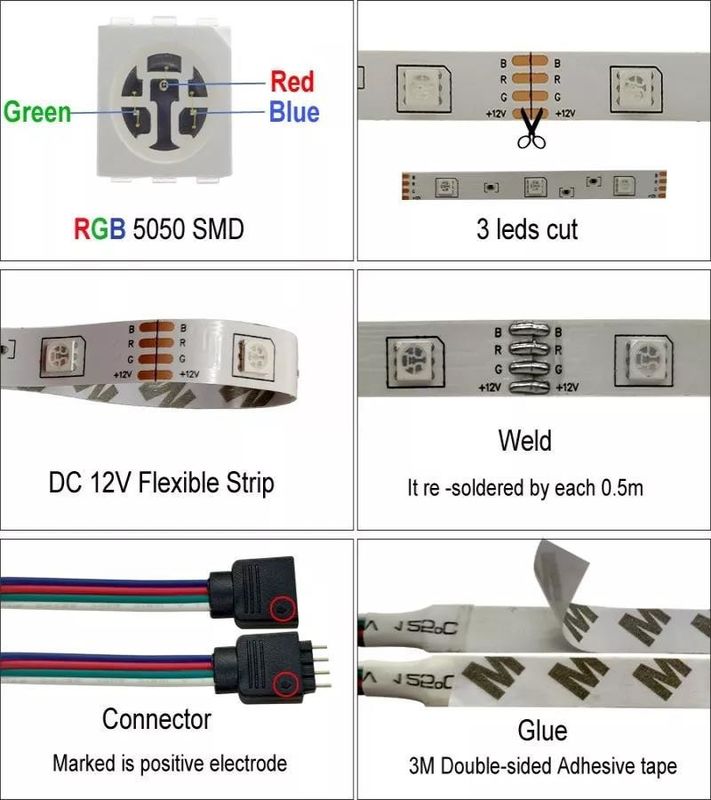 12V 5V 2835 5050 RGB WIFI Tuya Smart LED Lichtstreifen Musik synchronisieren für Smart Home Dekoration