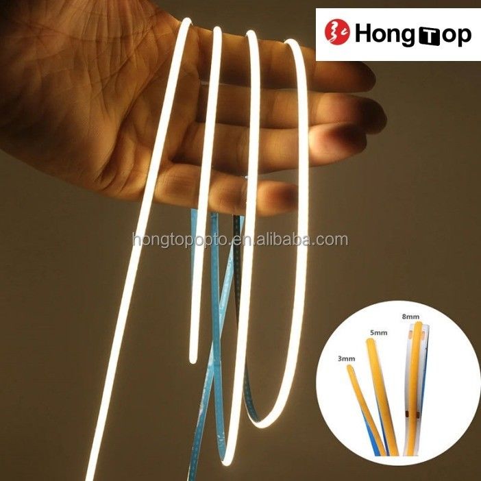 Leuchten Leuchteffizienz 90lm/w 1000lm Super Narrow COB LED Streifenleuchten 3mm 400LEDs/m