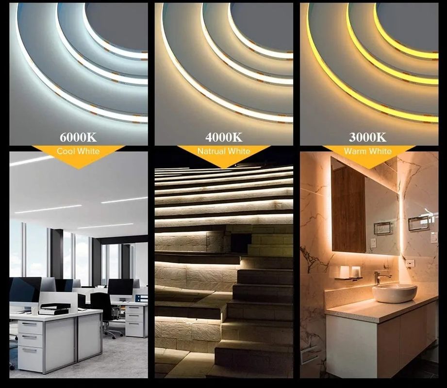 Innenbeleuchtung Warme weiße COB LED Streifen 8 mm Breite mit FPC LED Widerstand Material