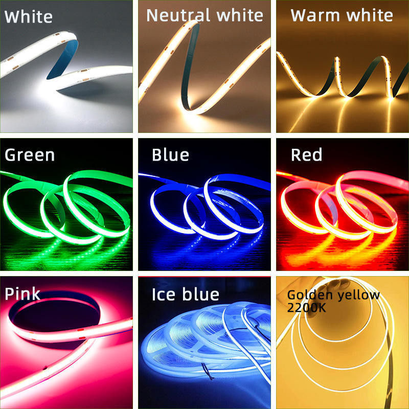12V/24V Cob Led Strip 320Leds/m 5m/10m/20m/50m Schneidbar alle 3 LEDs