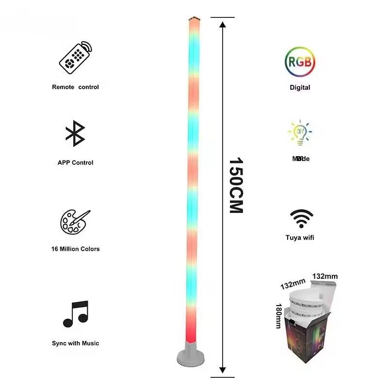 DIY Atmosphäre Smart Home Licht Rgb Led Fußboden-Ecklampe mit IR-Fernbedienung