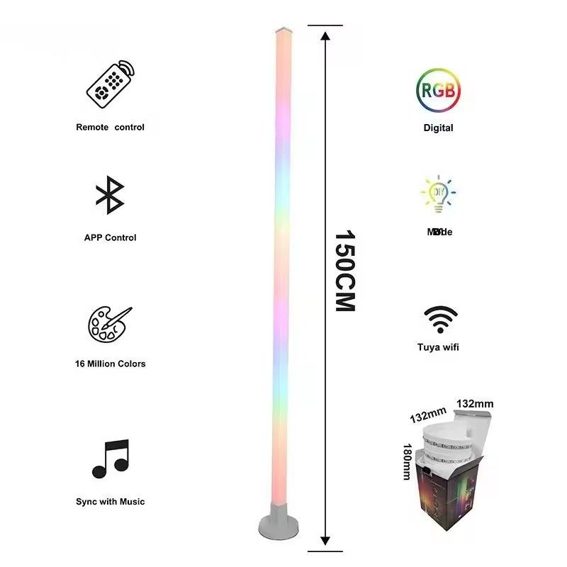 DIY Atmosphäre Smart Home Licht Rgb Led Fußboden-Ecklampe mit IR-Fernbedienung
