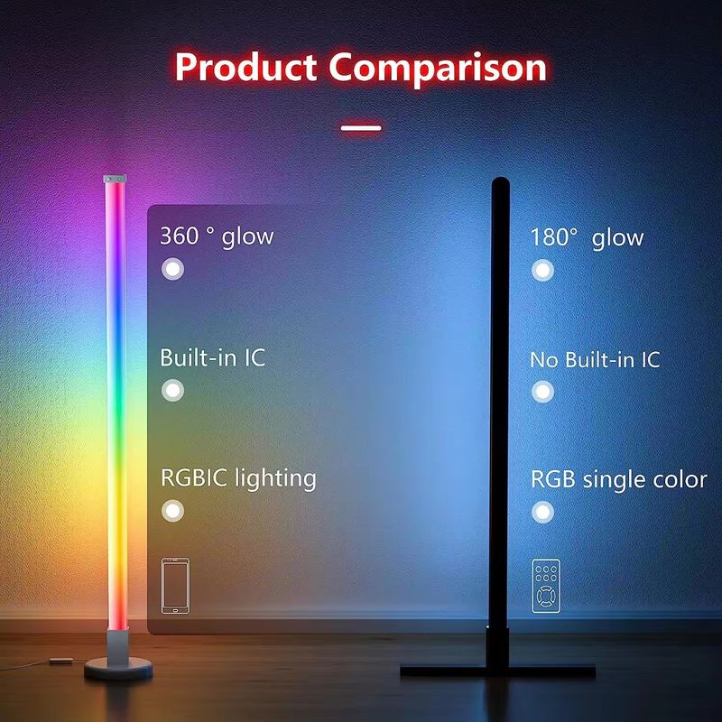 DIY Atmosphäre Smart Home Licht Rgb Led Fußboden-Ecklampe mit IR-Fernbedienung