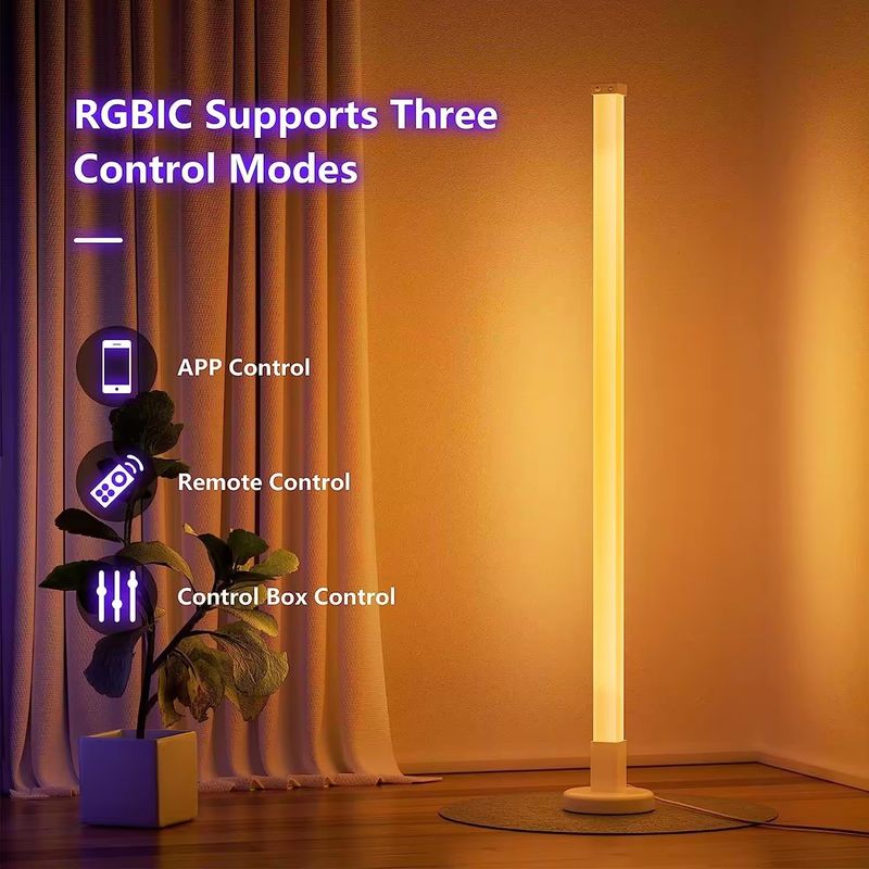 RGBIC Bluetooth Tuya WiFi Smart App LED-Ecklampe für das Wohnzimmer 35*35*1500mm