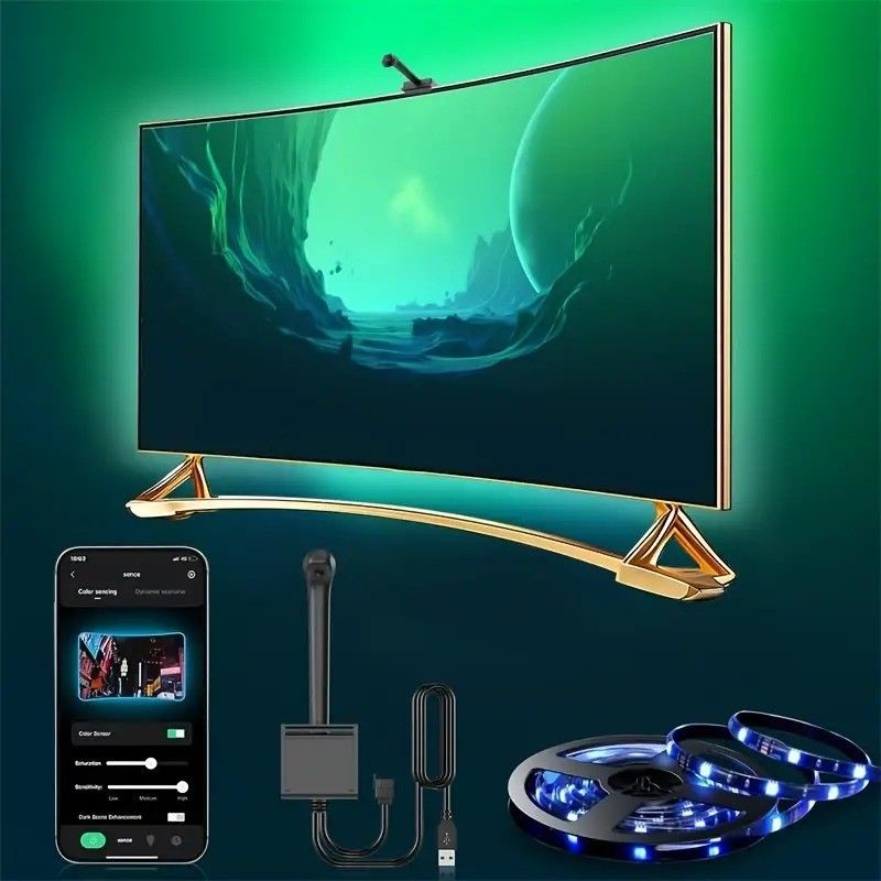 DC-Konnektivitätstechnologie Wifi Immersion TV LED-Hintergrundleuchten für 65-75 Zoll Assistent