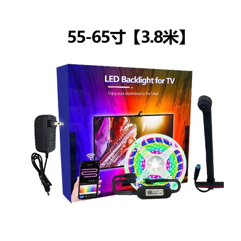 55-65 Zoll Alexa Google Home Ambient Smart App Wifi Immersion TV LED Hintergrundleuchten 3,8m 12,5ft ROLL mit Kamera