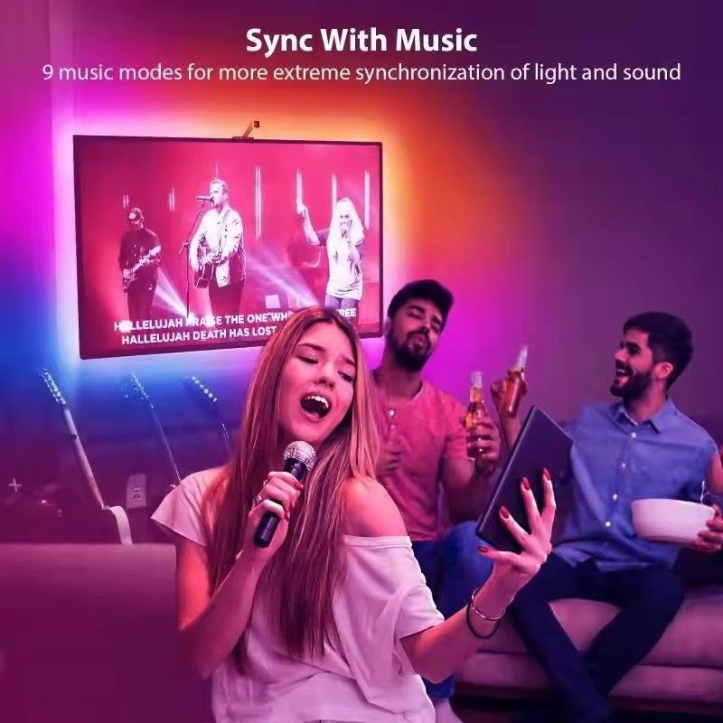 55-65 Zoll Alexa Google Home Ambient Smart App Wifi Immersion TV LED Hintergrundleuchten 3,8m 12,5ft ROLL mit Kamera