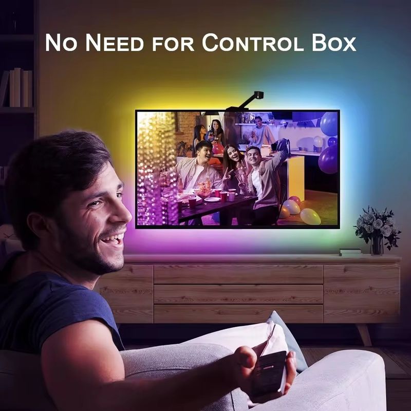 55-65 Zoll Alexa Google Home Ambient Smart App Wifi Immersion TV LED Hintergrundleuchten 3,8m 12,5ft ROLL mit Kamera